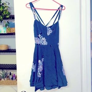 UO Navy Floral Dress